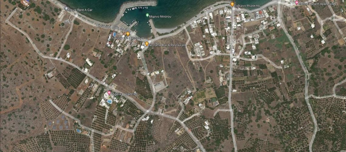 οικόπεδο με τεράστια πρόσοψη Μίλατος Λασιθίου Κρήτη plot of land with huge facade Milatos Lasithiou εικόνα ακινήτου