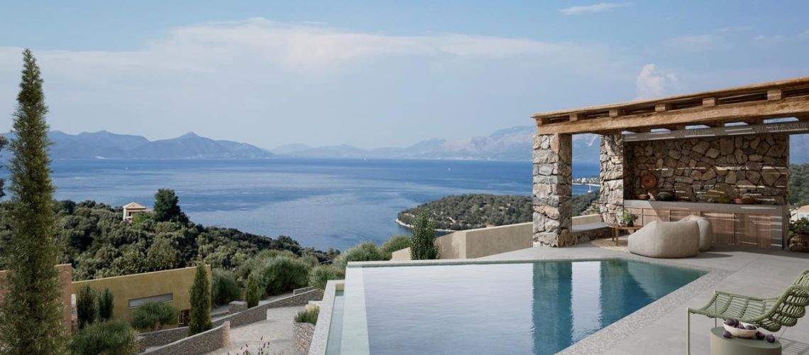 Πολυτελή κατοικία με πισίνα και απεριόριστη θέα θάλασσα Σπαρτοχώρι Μεγανήσι Luxury residence with swimming pool and unlimited sea view Spartochori Meganisi εικόνα ακινήτου