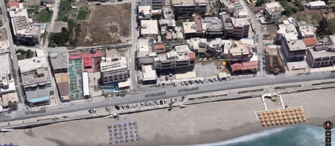 γωνιακό οικόπεδο στον παραλιακό Ρεθύμνου Κρήτης corner plot on the beach of Rethymno, Crete εικόνα ακινήτου